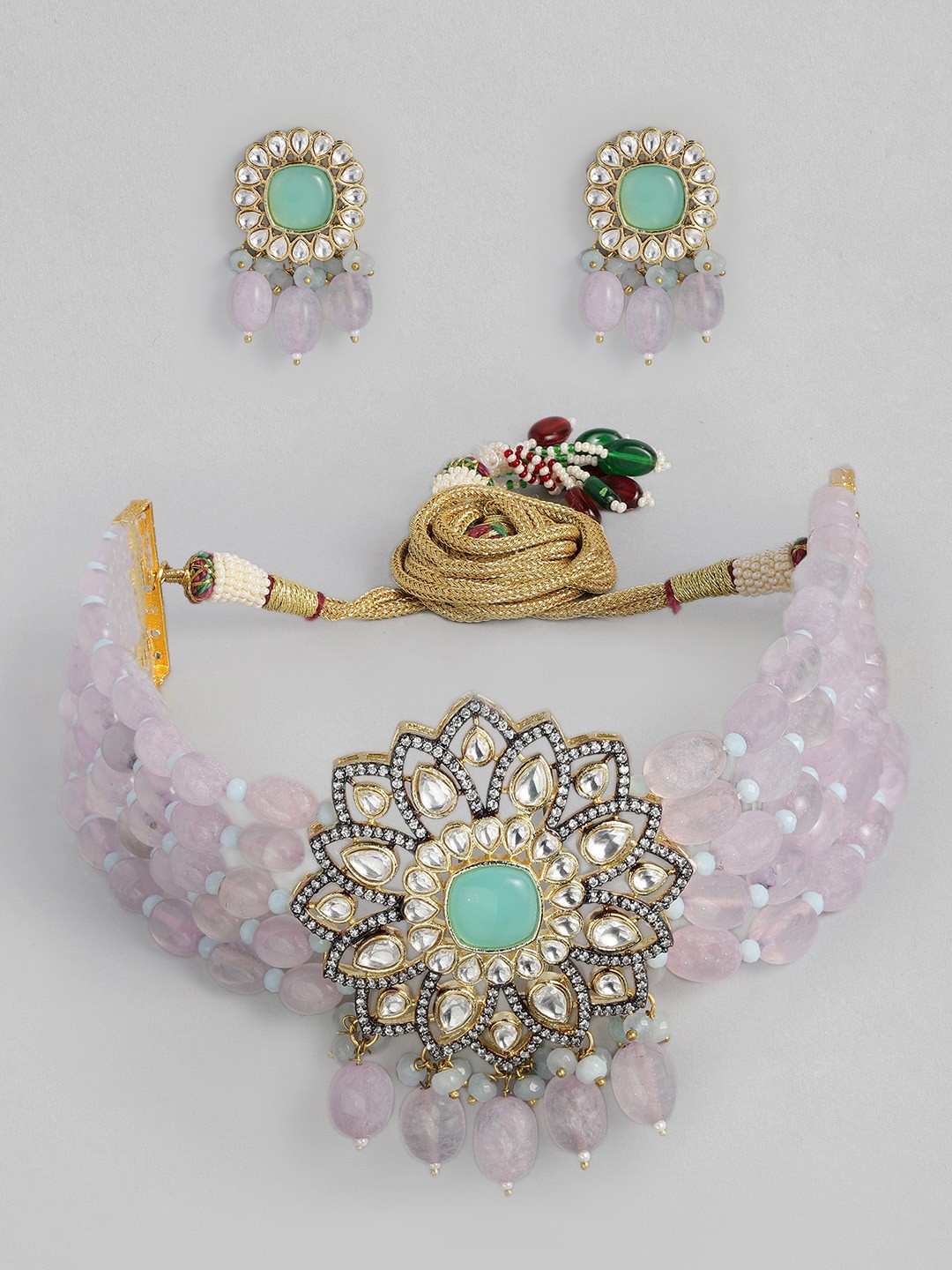 

justpeachy Women Pink & Gold-Plated Jewellery Set