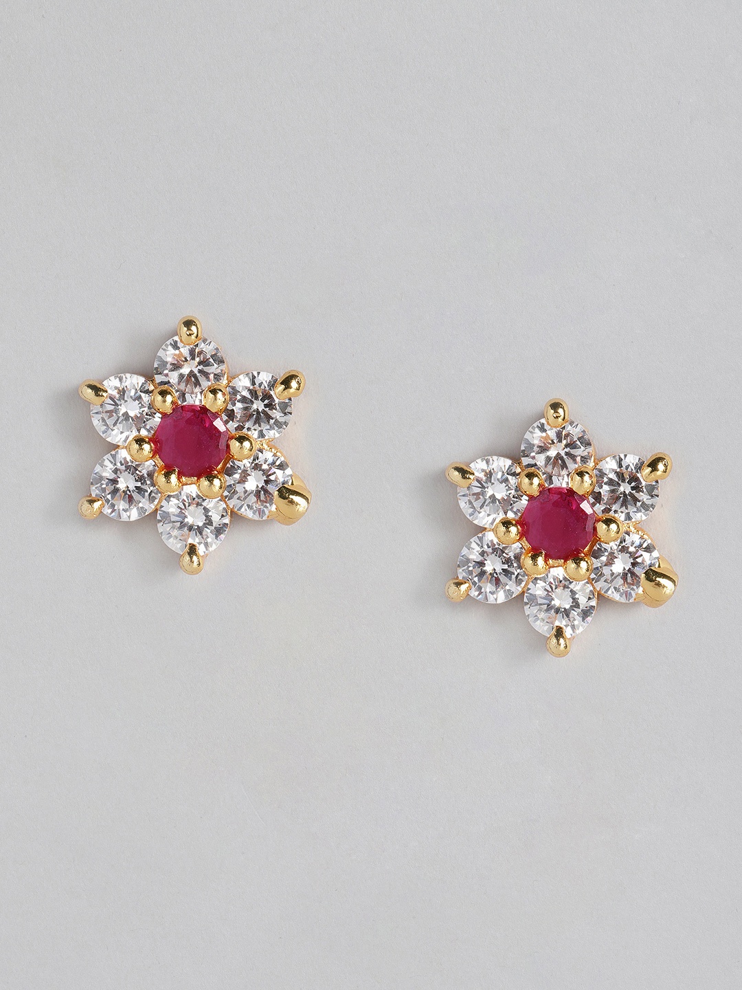 

justpeachy Red & White Cubic Zirconia Star Shaped Studs