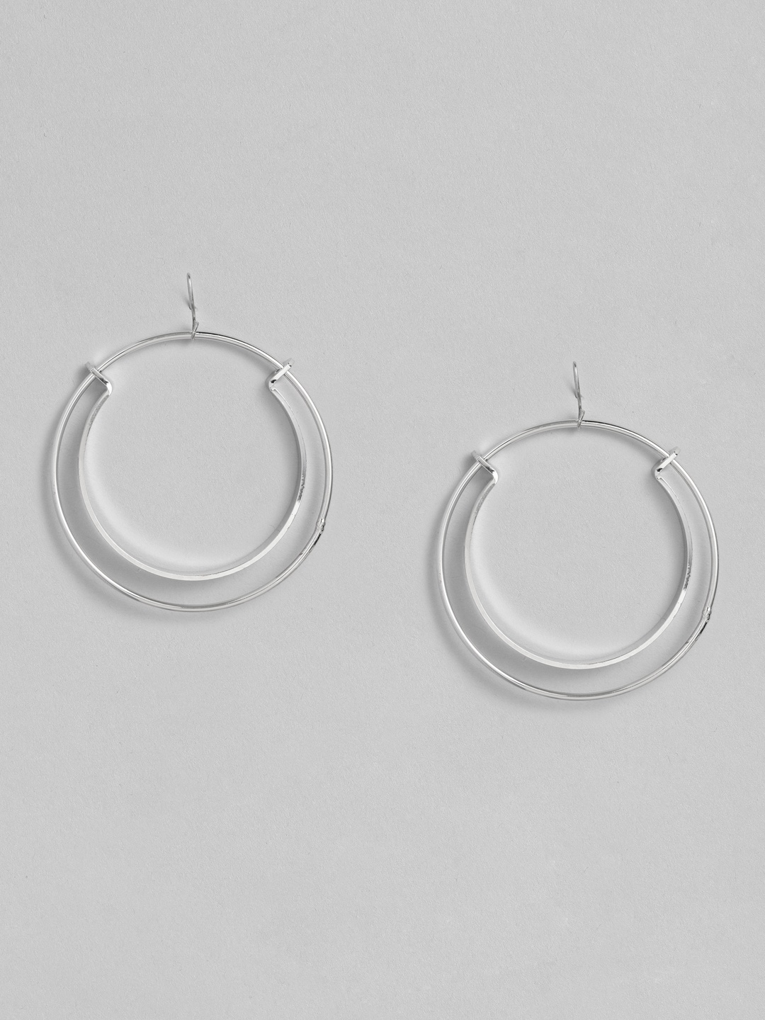 

justpeachy Silver-Plated Circular Drop Earrings