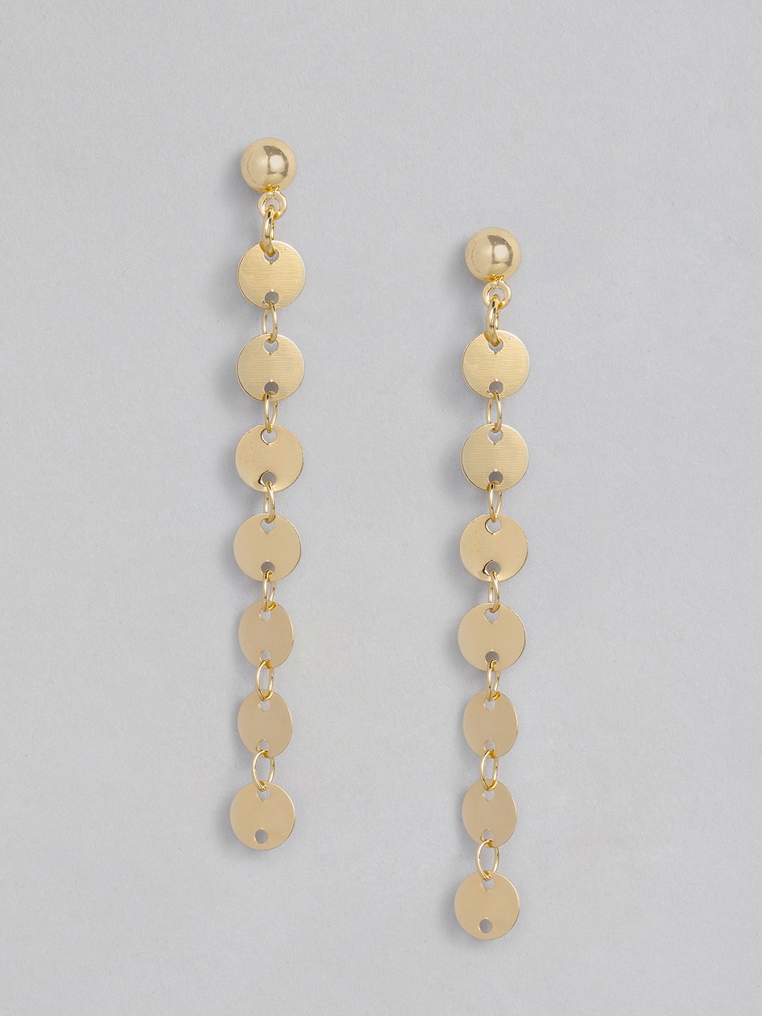 

justpeachy Gold-Plated Circular Drop Earrings