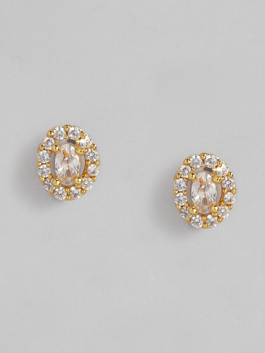 

justpeachy Gold-Toned Gold Plated Oval Studs