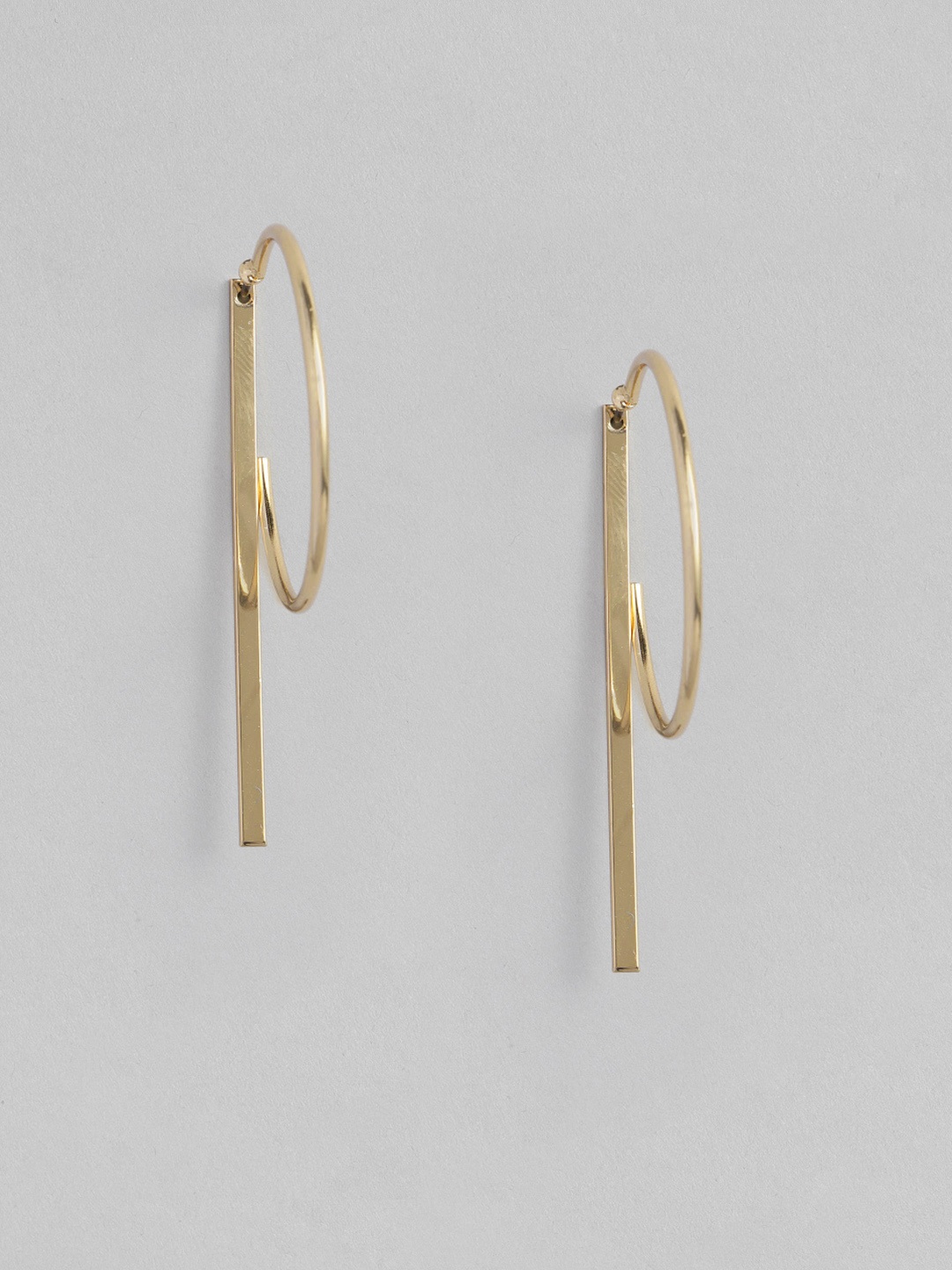 

justpeachy Gold-Plated Geometric Half Hoop Earrings