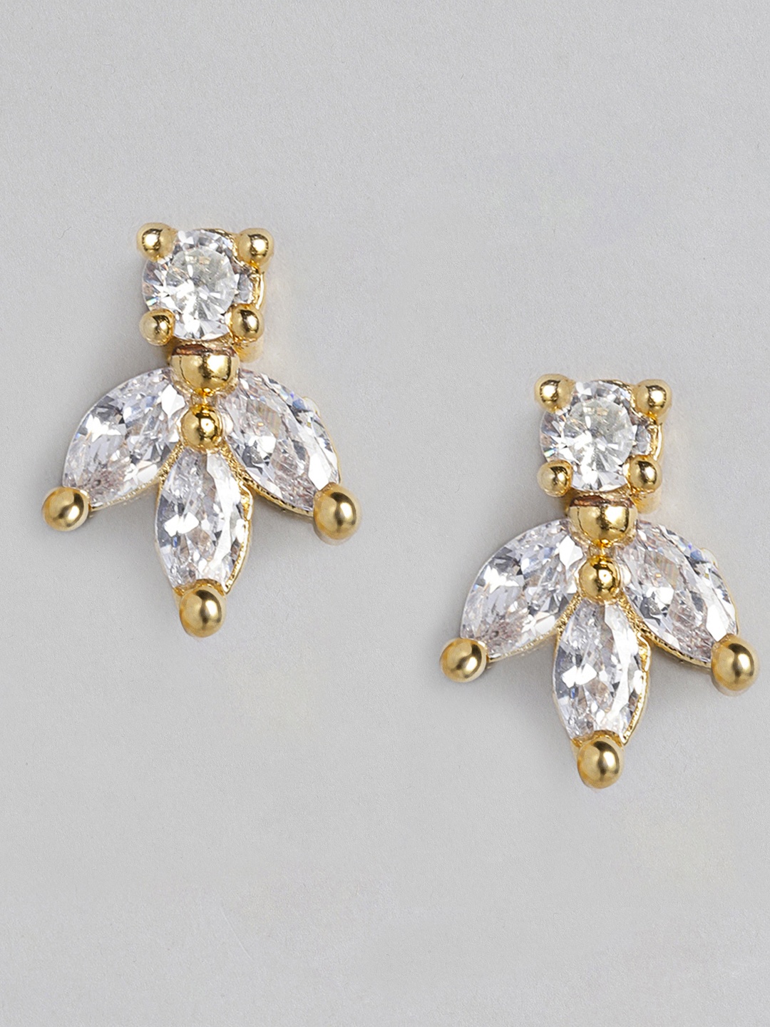 

justpeachy White & Gold-Plated Floral Mini Studs