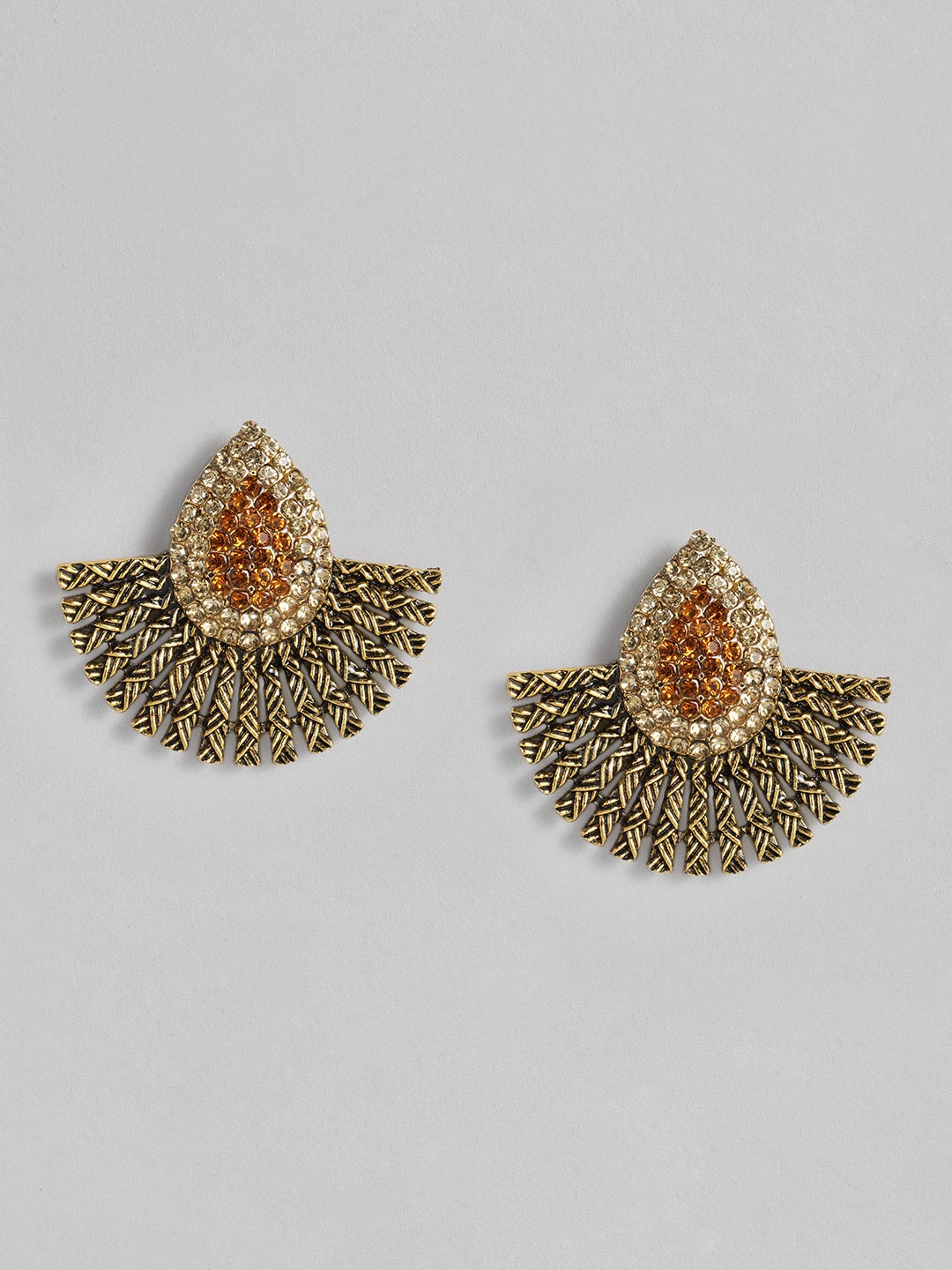 

justpeachy Gold-Plated Studded Floral Studs