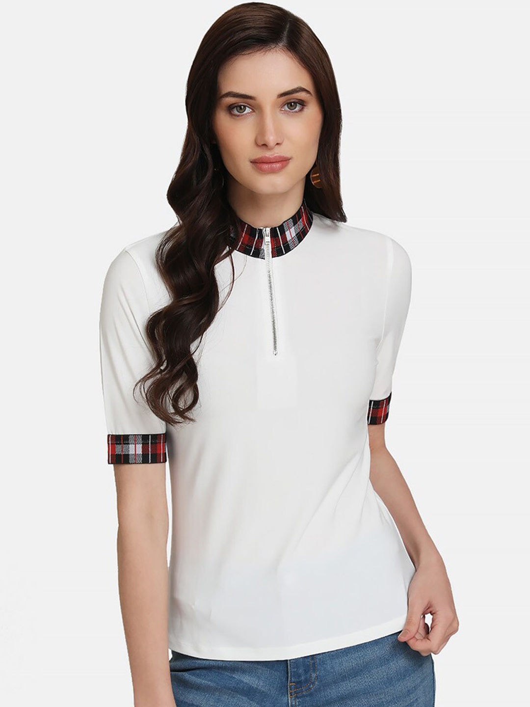 

Kazo Women White Solid Top