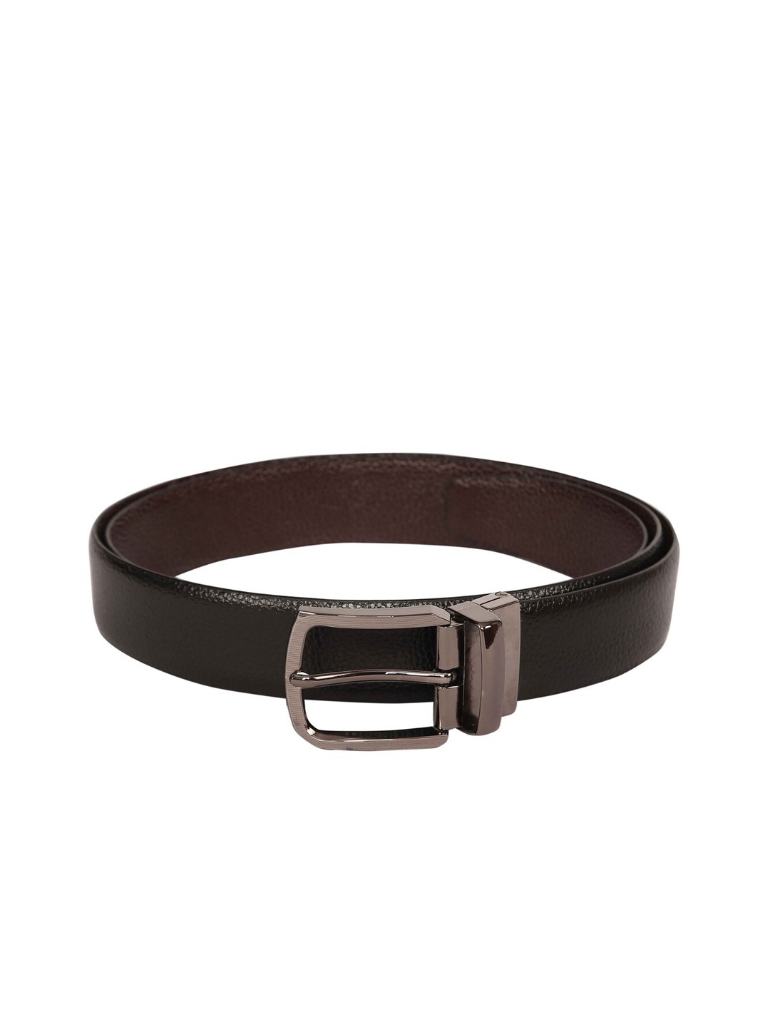 

SCHARF Men Black & Coffee Brown Reversible Textured Belt