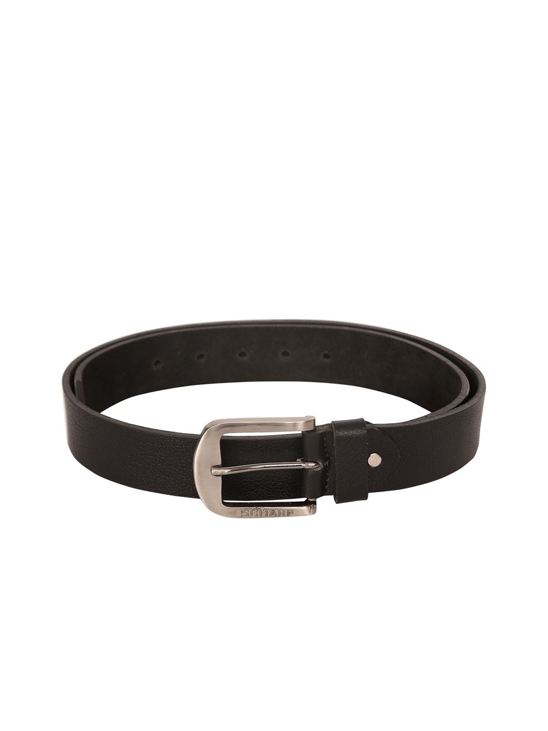 

SCHARF Men Black Leather Solid Belt