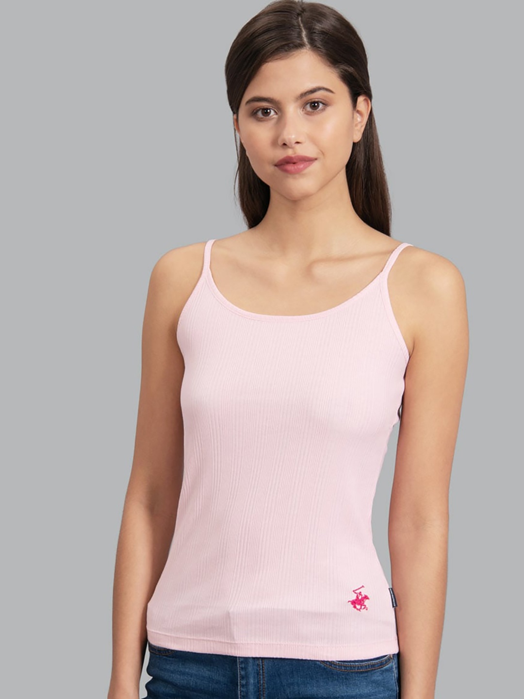 

Beverly Hills Polo Club Women Pink Ribbed Top