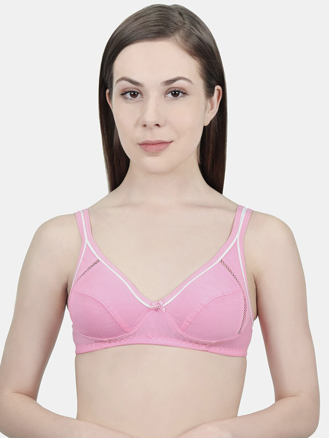 

Innocence Pink Solid Full Coverage Bra BBAPLIN90173_28B