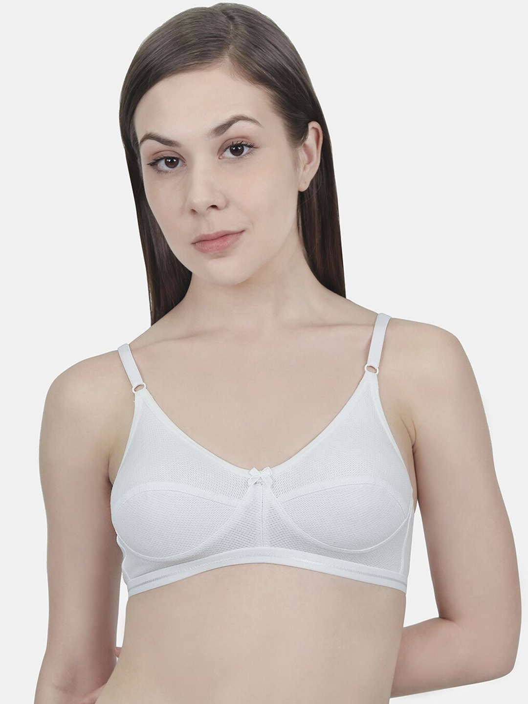 

Innocence White Solid Full Coverage Bra BBAPLIN90175_28B