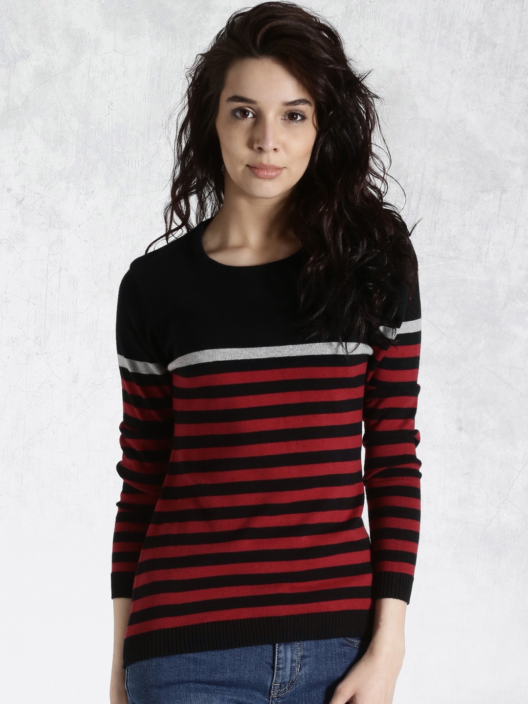 

Roadster Red & Black Striped Sweater