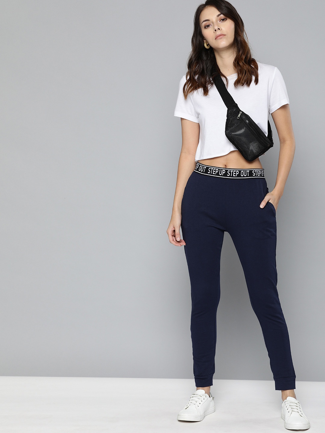 

Harvard Women Navy Blue Straight Fit Solid Joggers