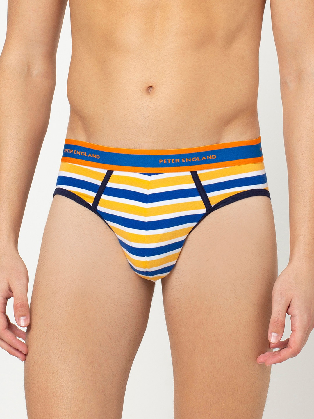 

Peter England Men Blue & Yellow Striped Basic Briefs PIWBOR9146015