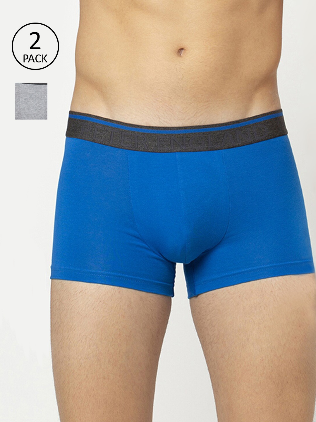 

Peter England Men Pack of 2 Solid Trunks PIWTBUGM9156012, Blue