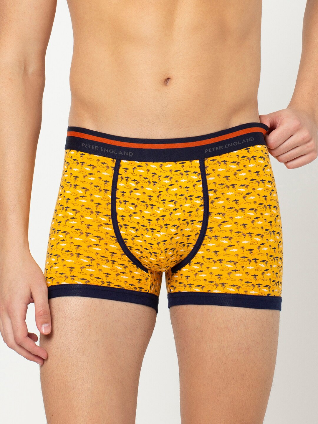 

Peter England Men Yellow & Black Printed Trunk PIWTYL9156030