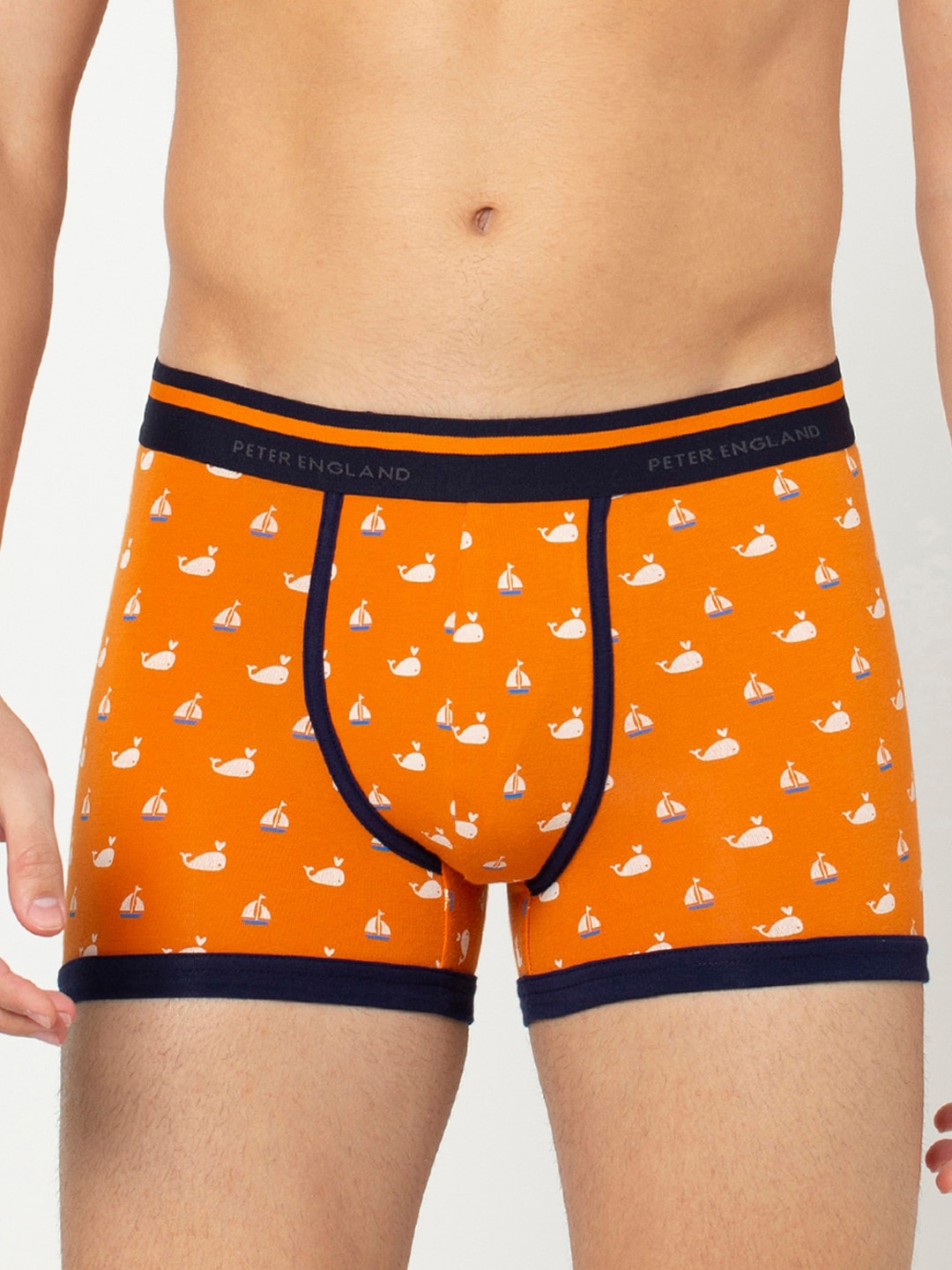 

Peter England Men Orange & White Printed Trunk PIWTOR9156028