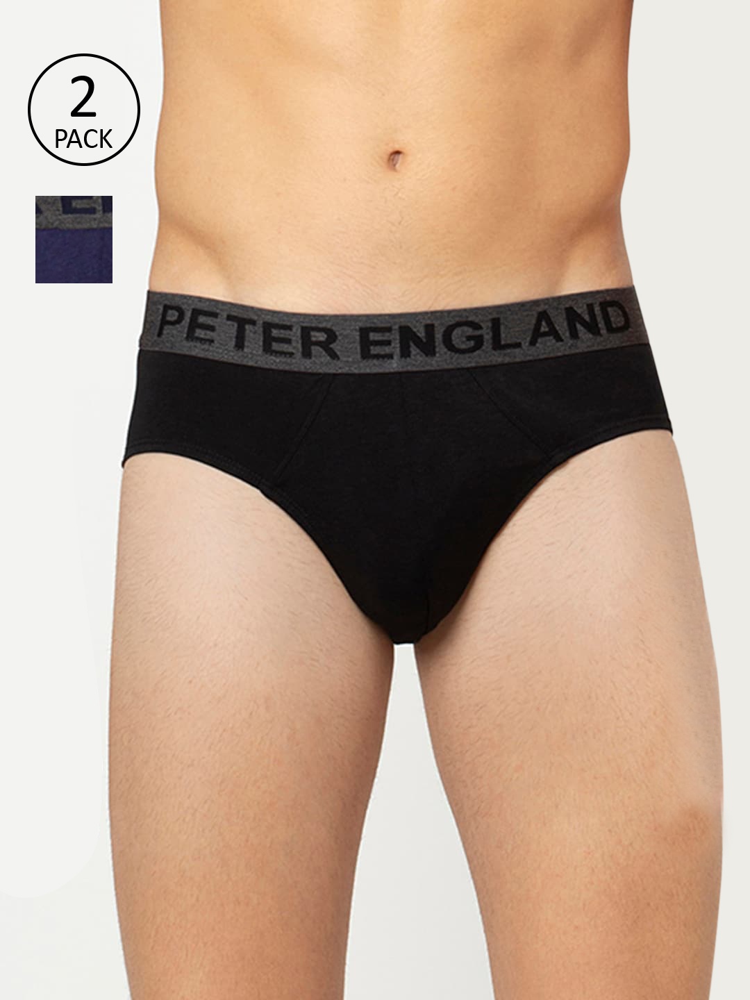 

Peter England Pack Of 2 Solid Basic Briefs PIWBNYBK9146027, Blue