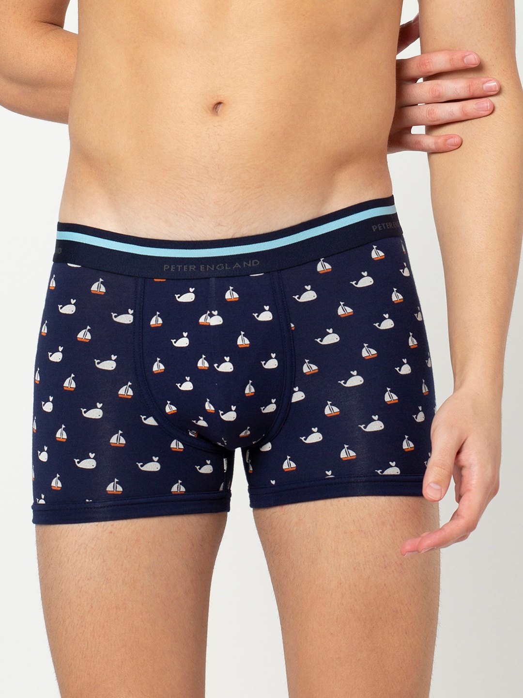 

Peter England Men Navy Blue & White Printed Trunks PIWTDBU9156027