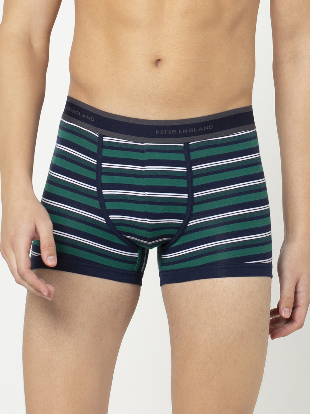 

Peter England Men Green & Blue Striped Trunks PIWTSGR9156024