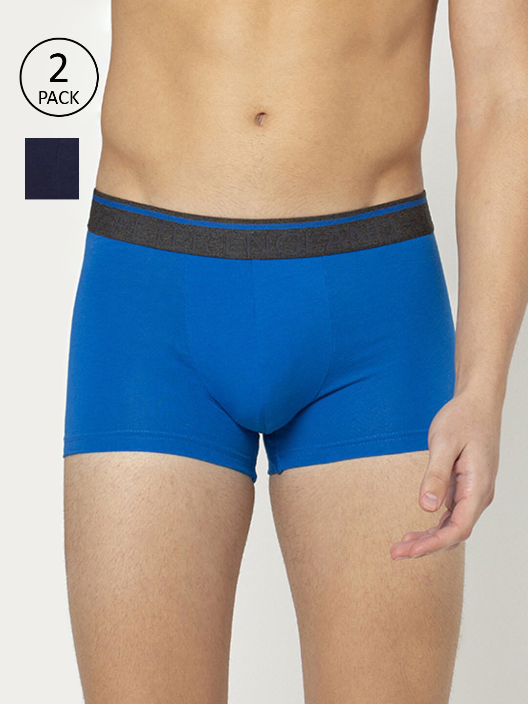 

Peter England Men Pack Of 2 Solid Trunks PIWTBUNY9156013, Blue