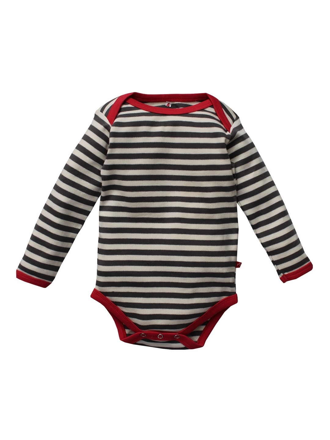 

Nino Bambino Infant Striped Black & White Pure Organic Cotton Bodysuit