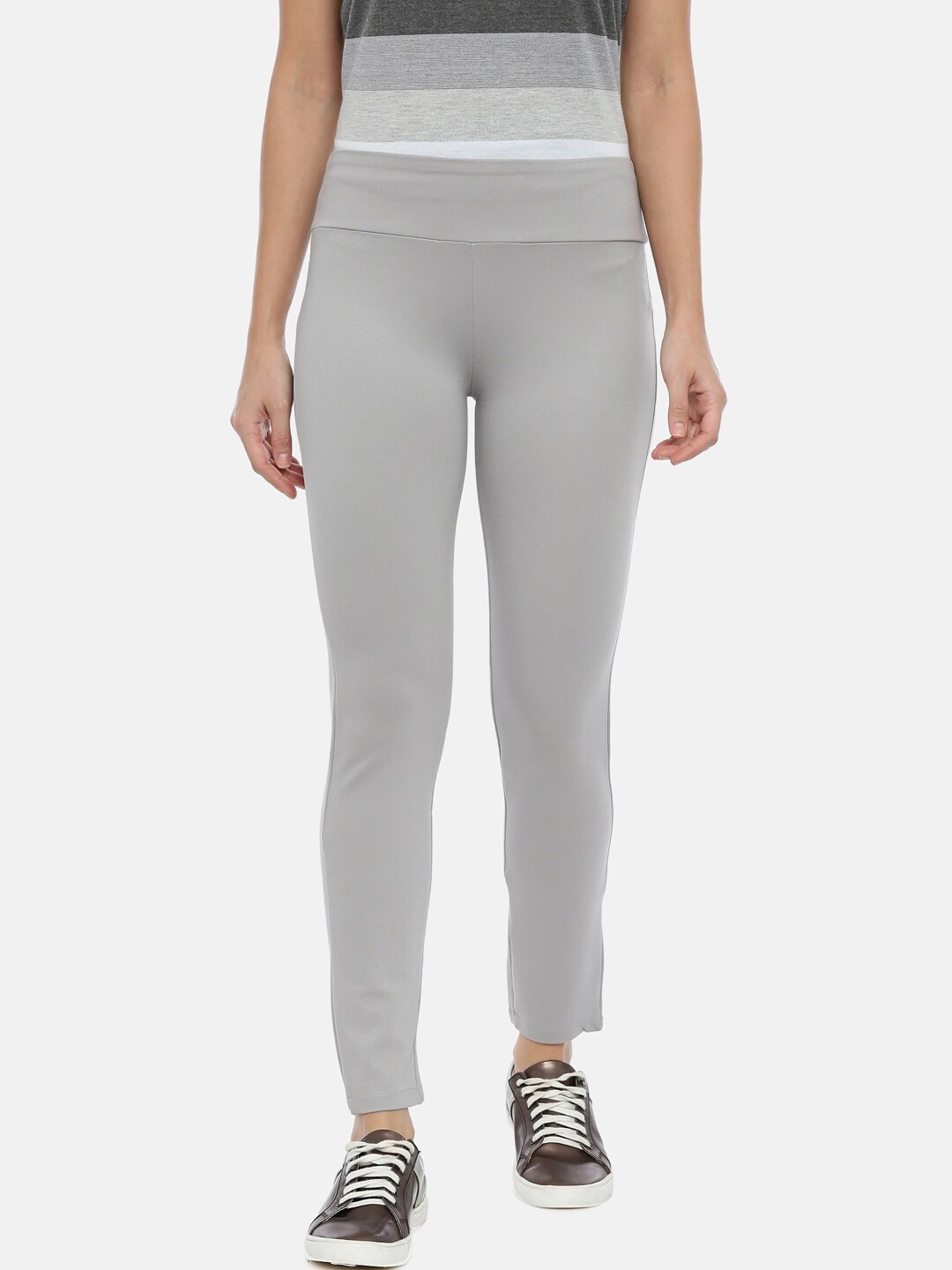 

GOLDSTROMS Women Grey Solid Slim Fit Treggings