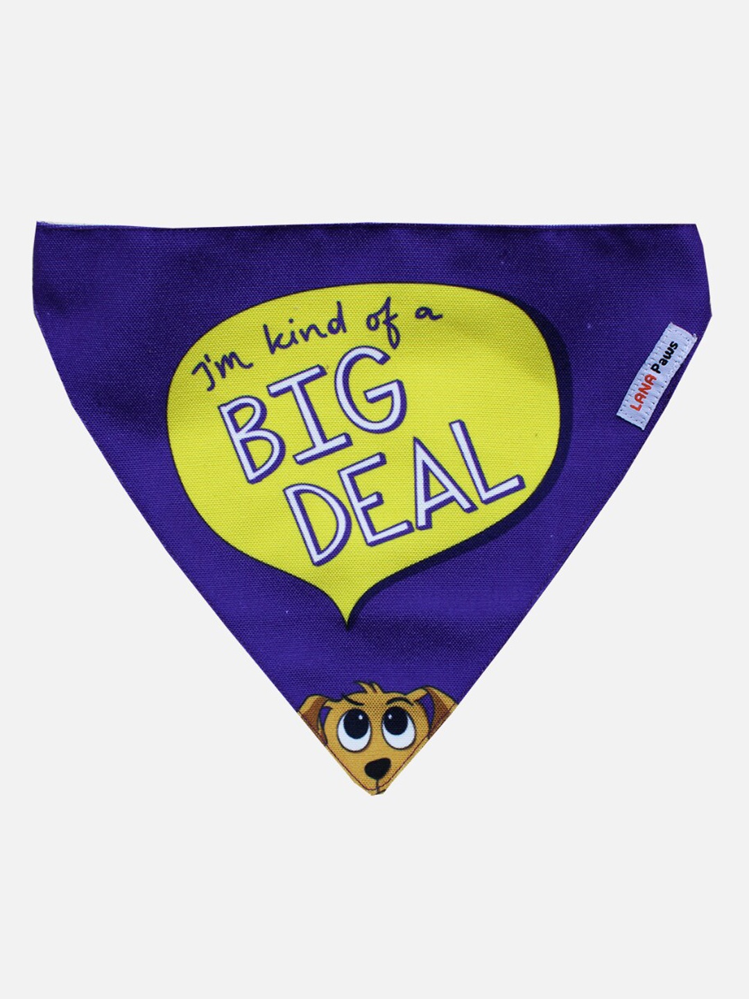 LANA PAWS Blue & Yellow I am Kind of a Big Deal Printed Dog Bandana Scarf