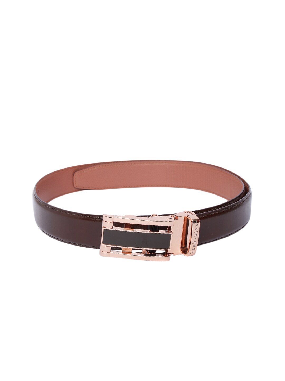 

Van Heusen Men Brown Solid Leather Belt