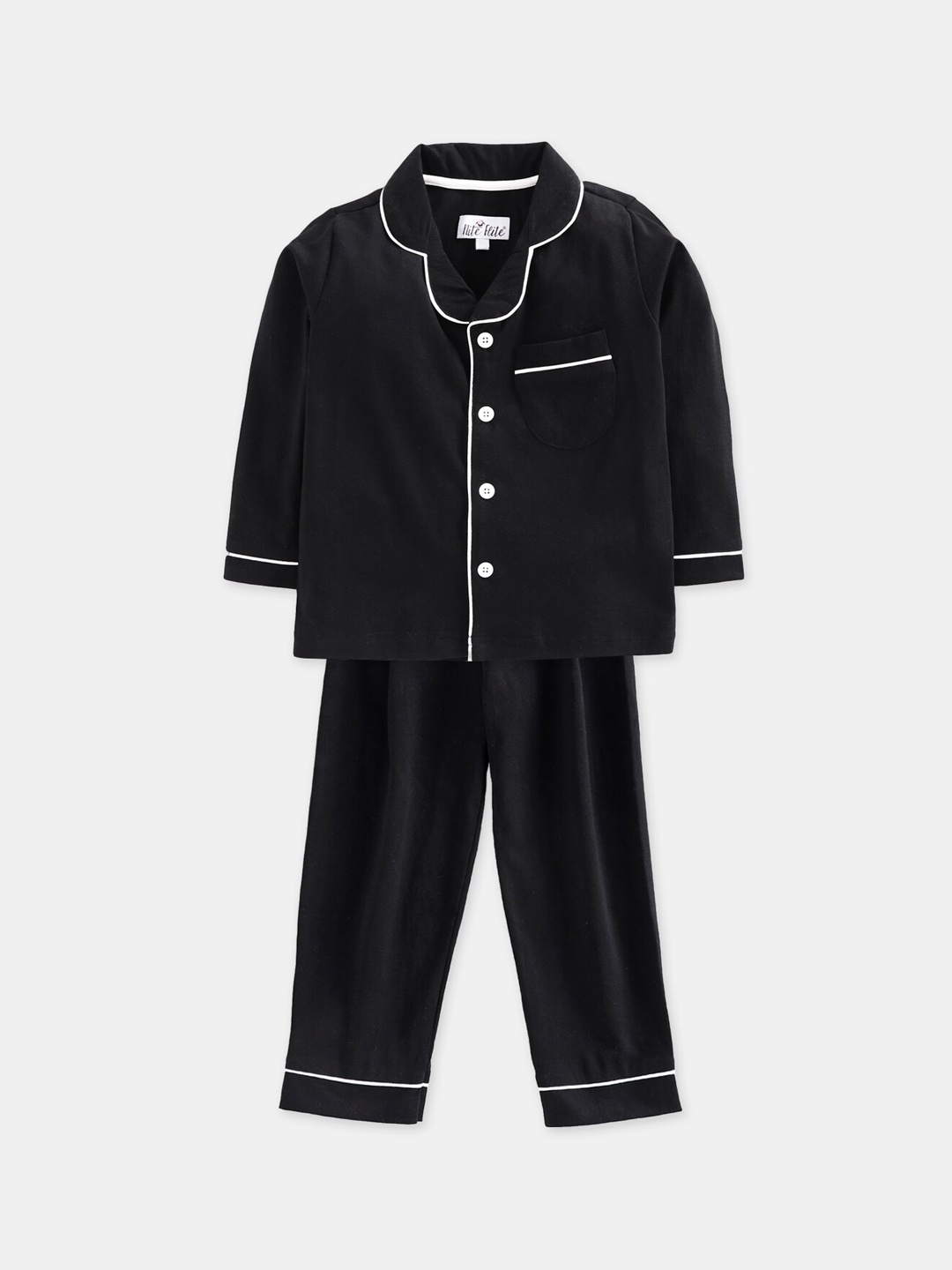 

Nite Flite Unisex Kids Black Solid Night Suit