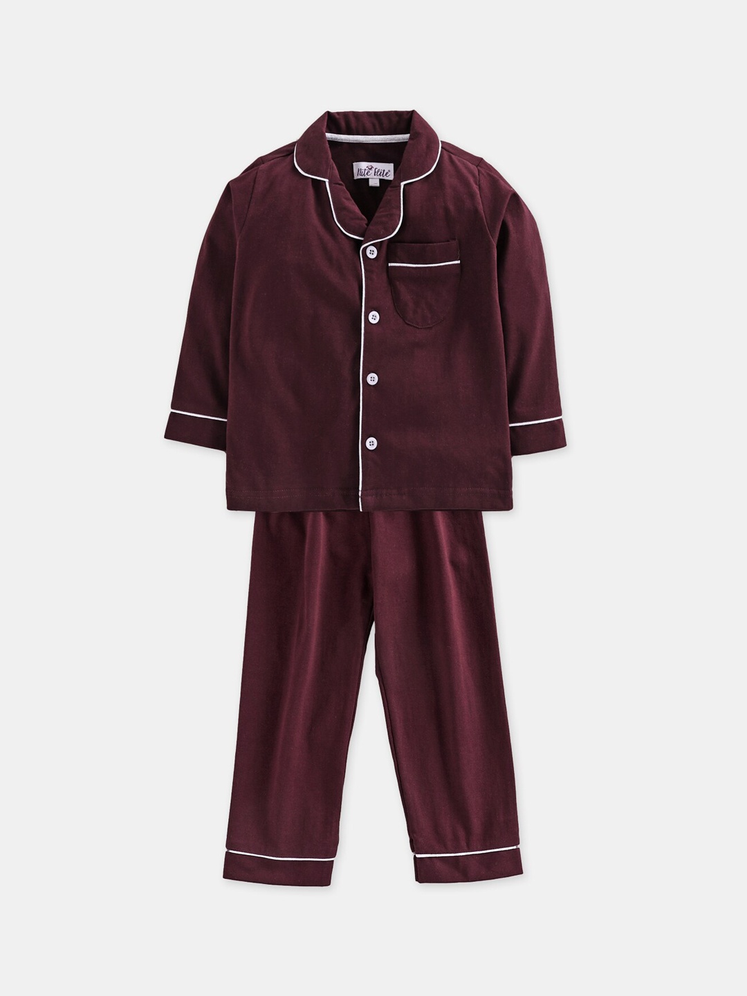 

Nite Flite Unisex Kids Maroon Night suit