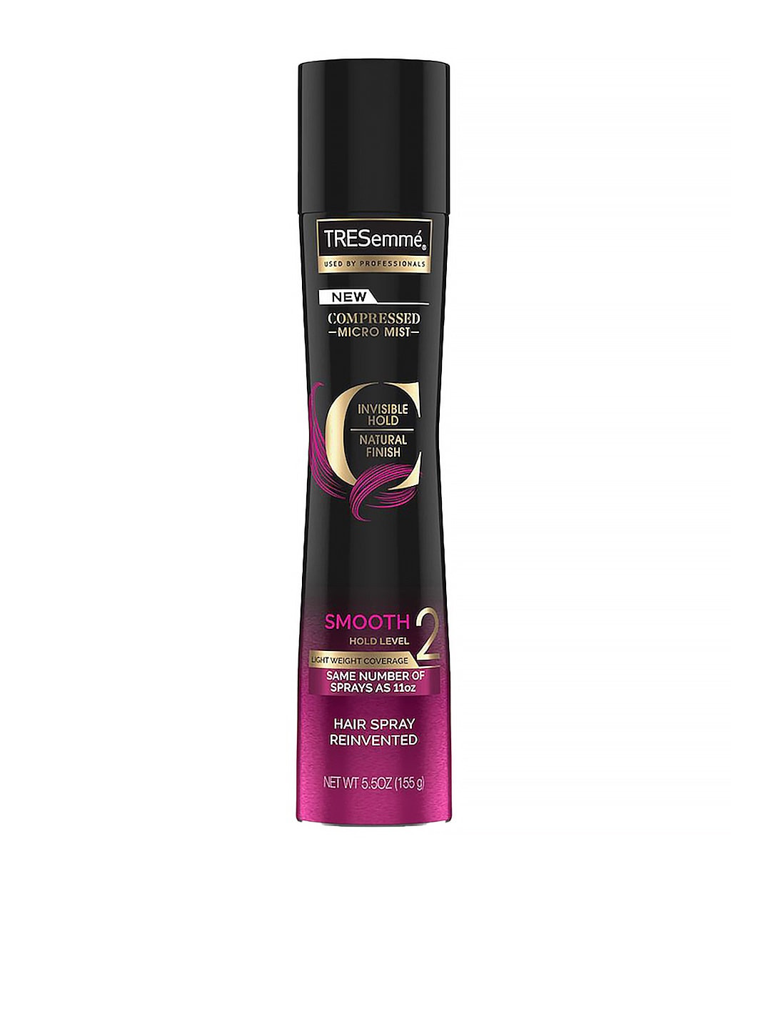 

TRESemme Compressed Micro Mist Level 2 Invisible Hold Natural Finish Hair Spray 155 g, Black