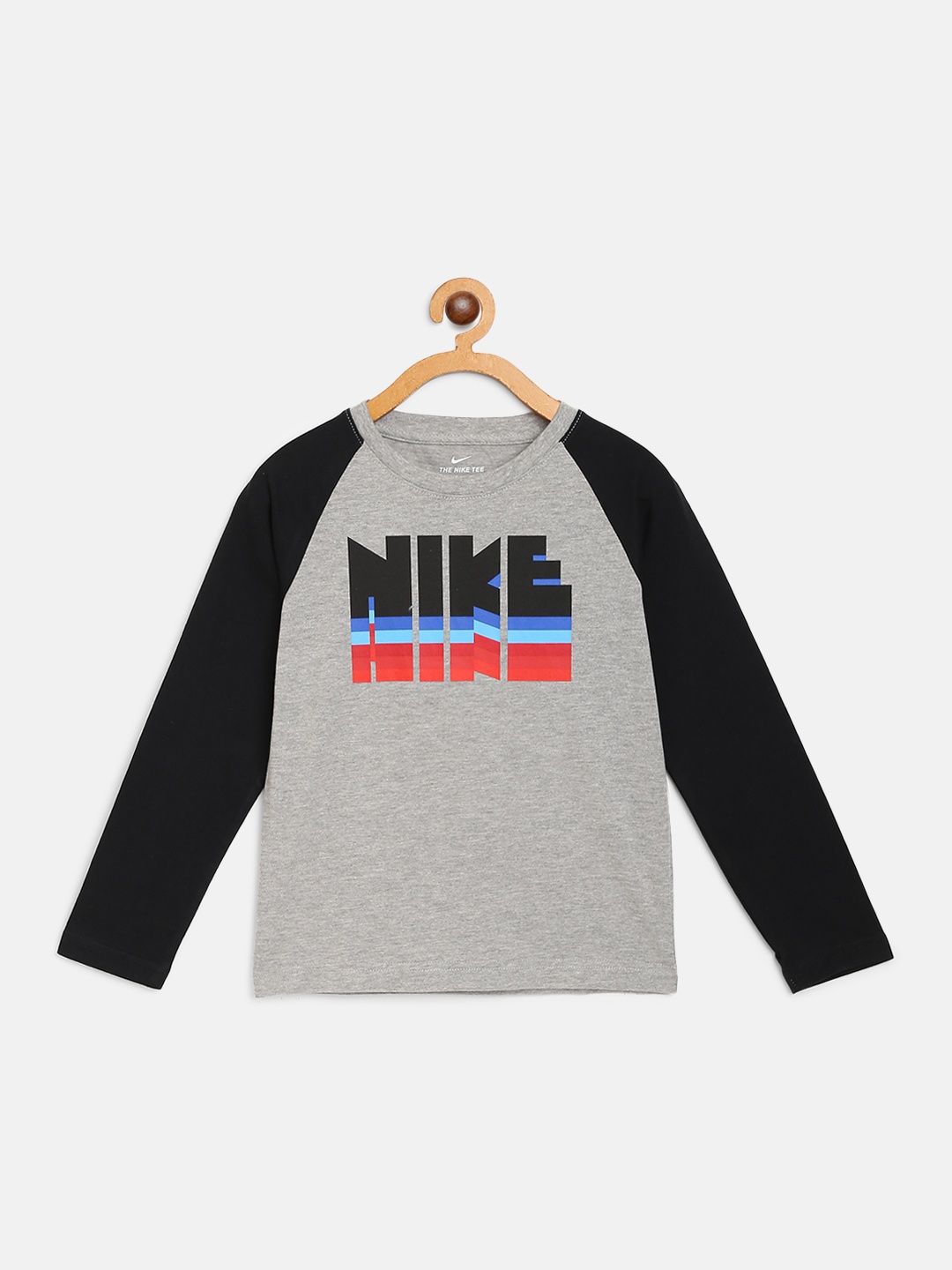 

Nike Boys Grey Melange Brand Logo Print Babytooth Reverb DF Round Neck T-shirt