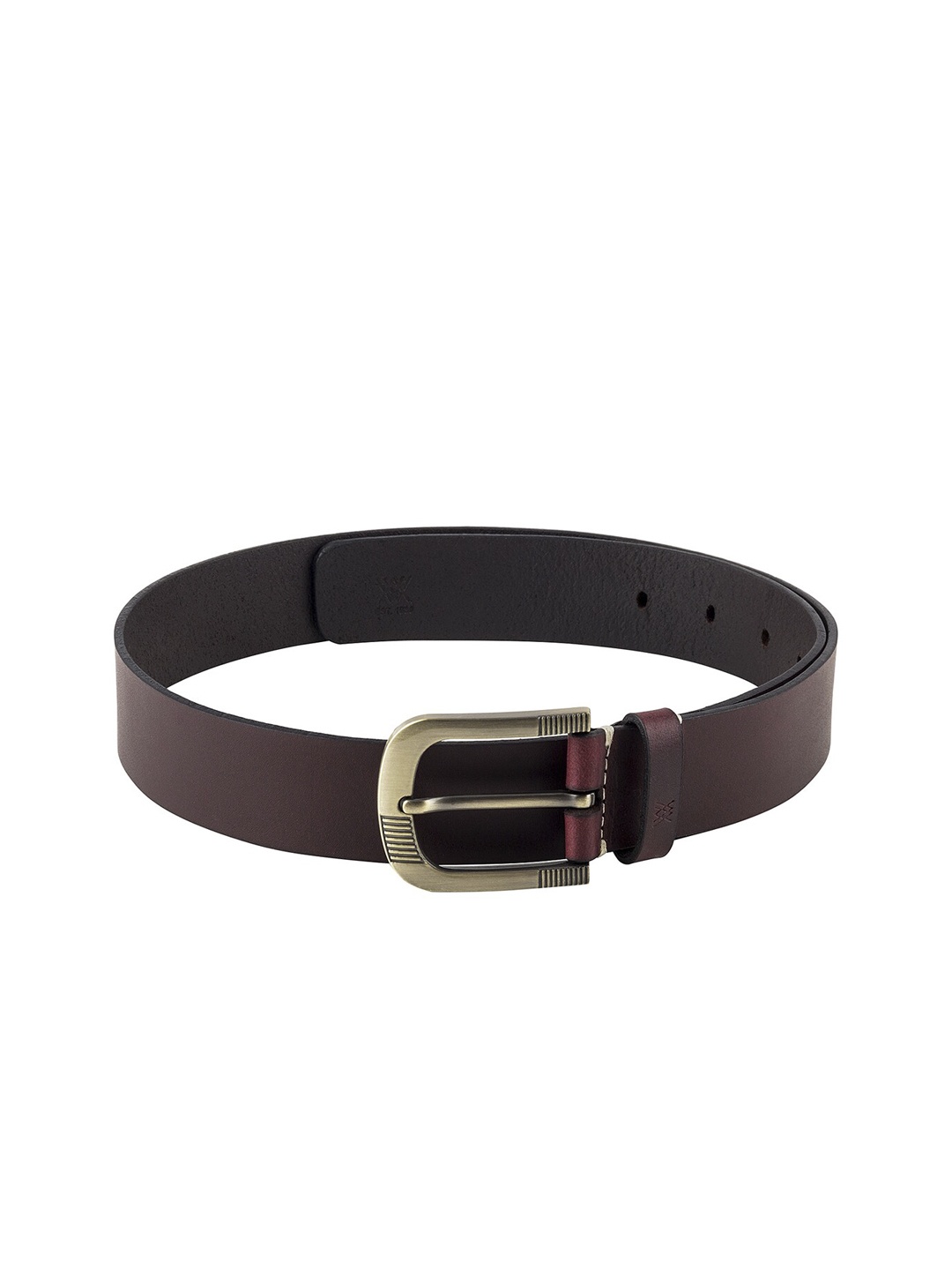 

Aditi Wasan Men Burgundy Solid Leather Belt