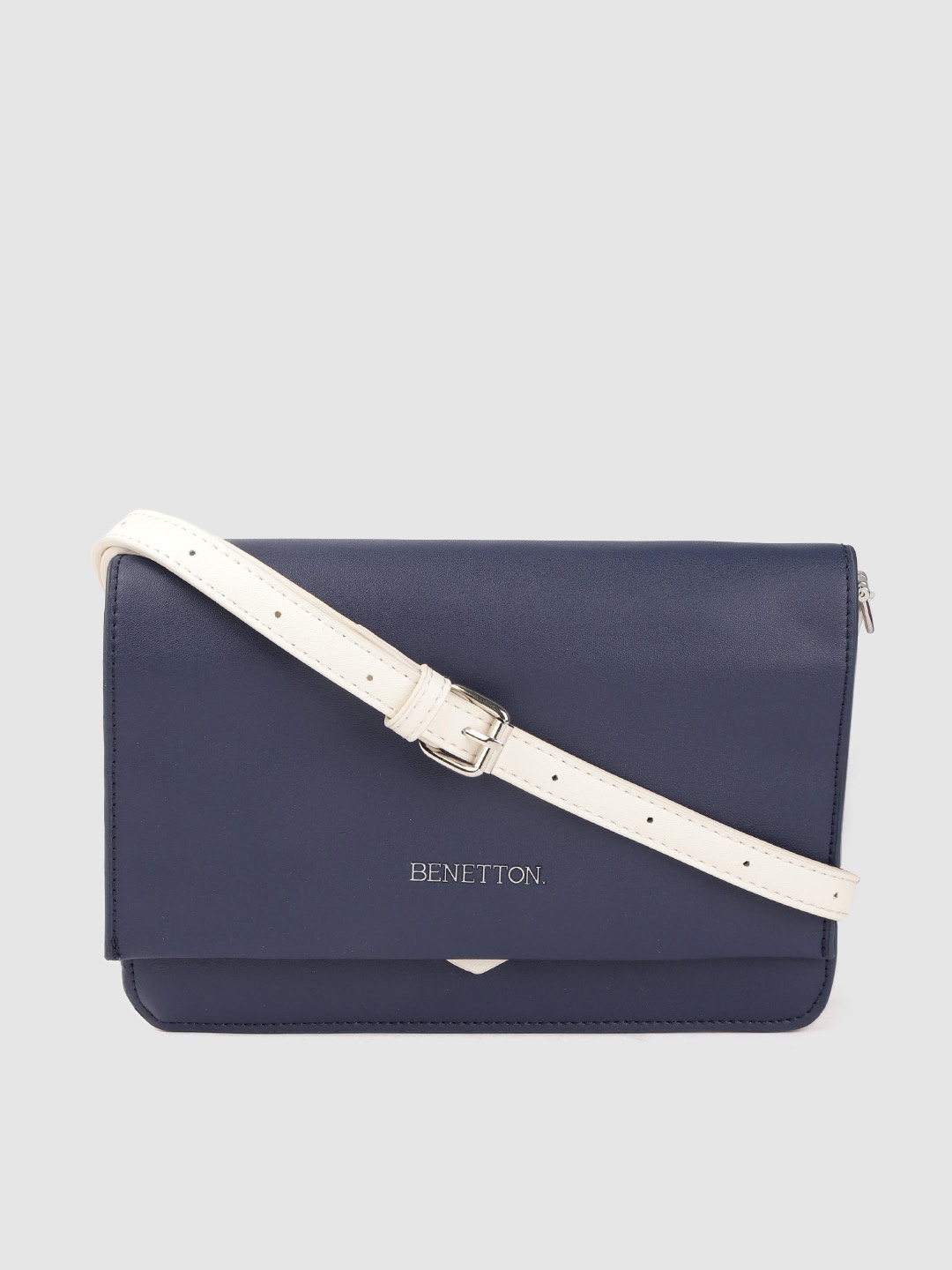 

United Colors of Benetton Navy Blue Solid Sling Bag