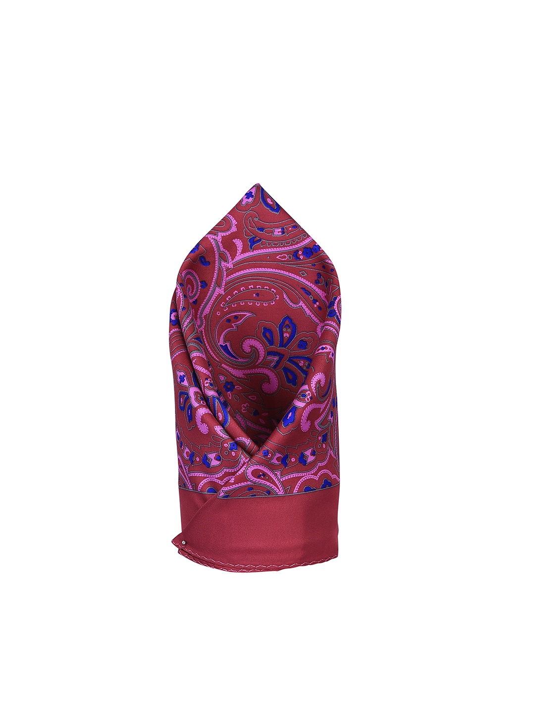 

Alvaro Castagnino Men Maroon & Blue Floral Print Pocket Square