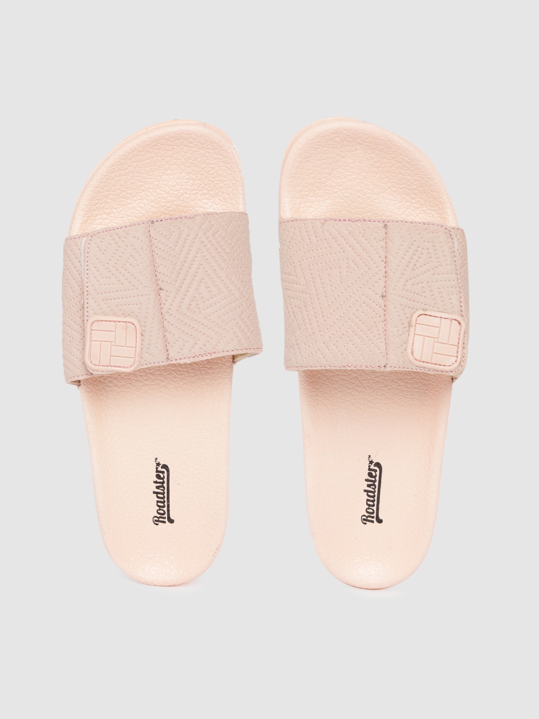 

Roadster Women Peach-Coloured Self Design Sliders, Pink