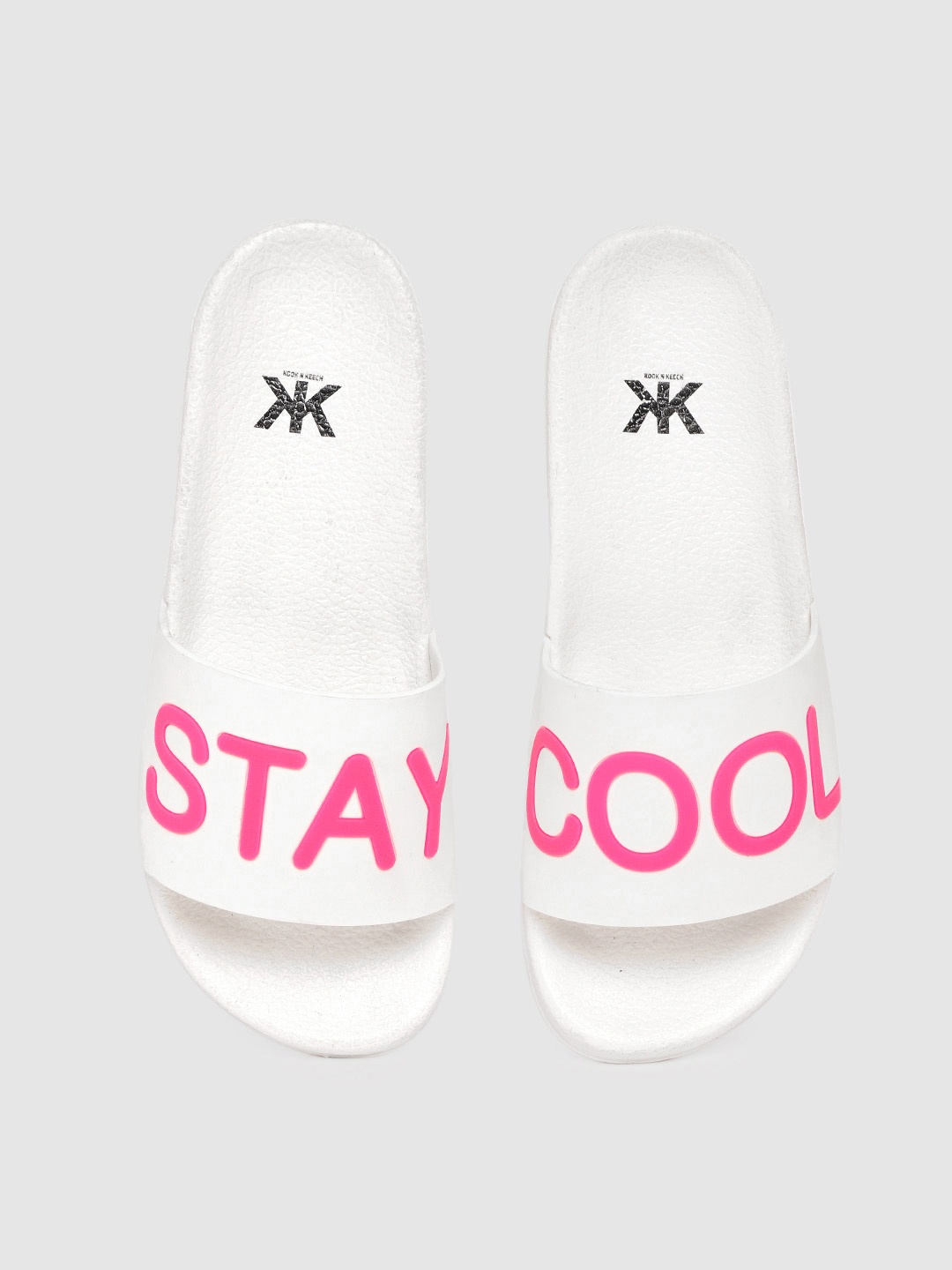 

Kook N Keech Women White & Pink Typography Sliders