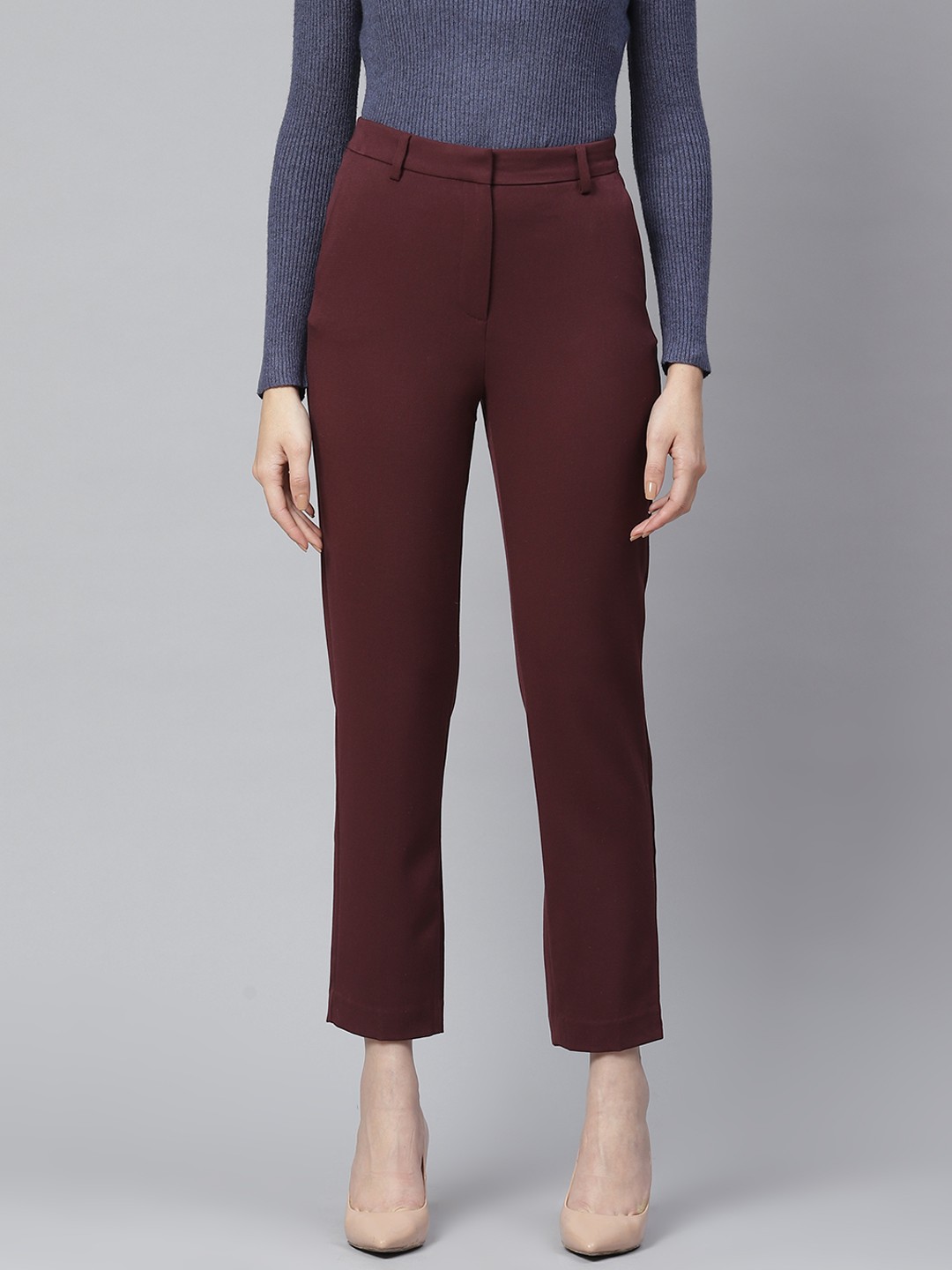 

Marks & Spencer Women Red Slim Fit Trousers