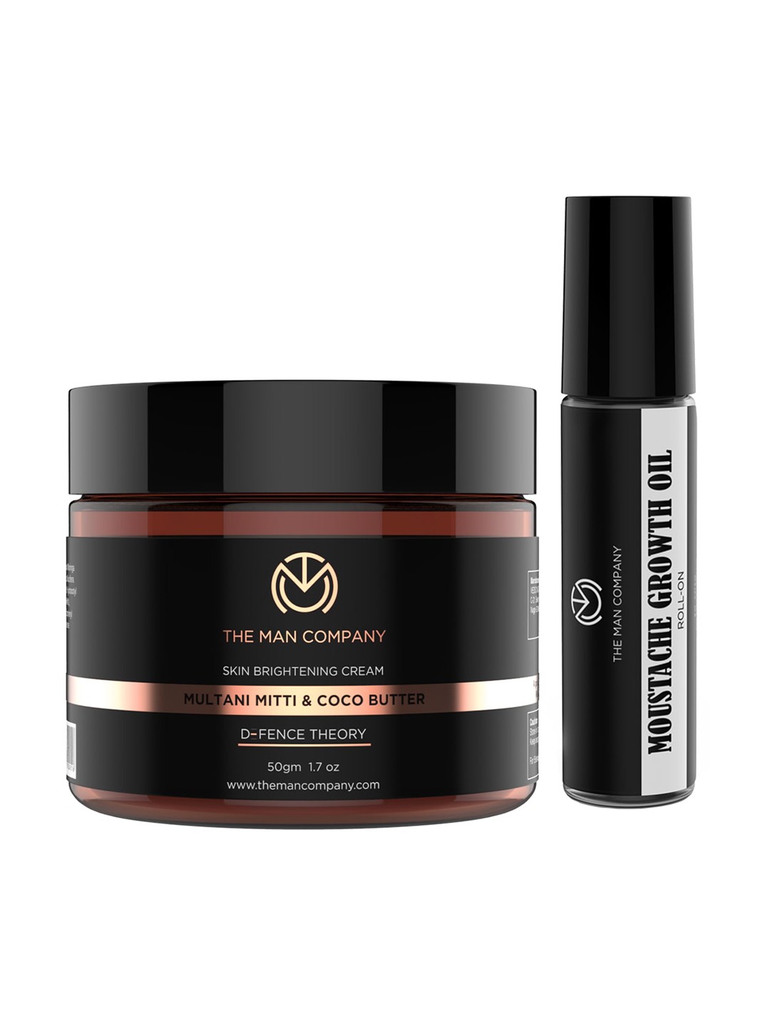 

THE MAN COMPANY Skin Brightening Cream + Moustache Growth Roll On, Black
