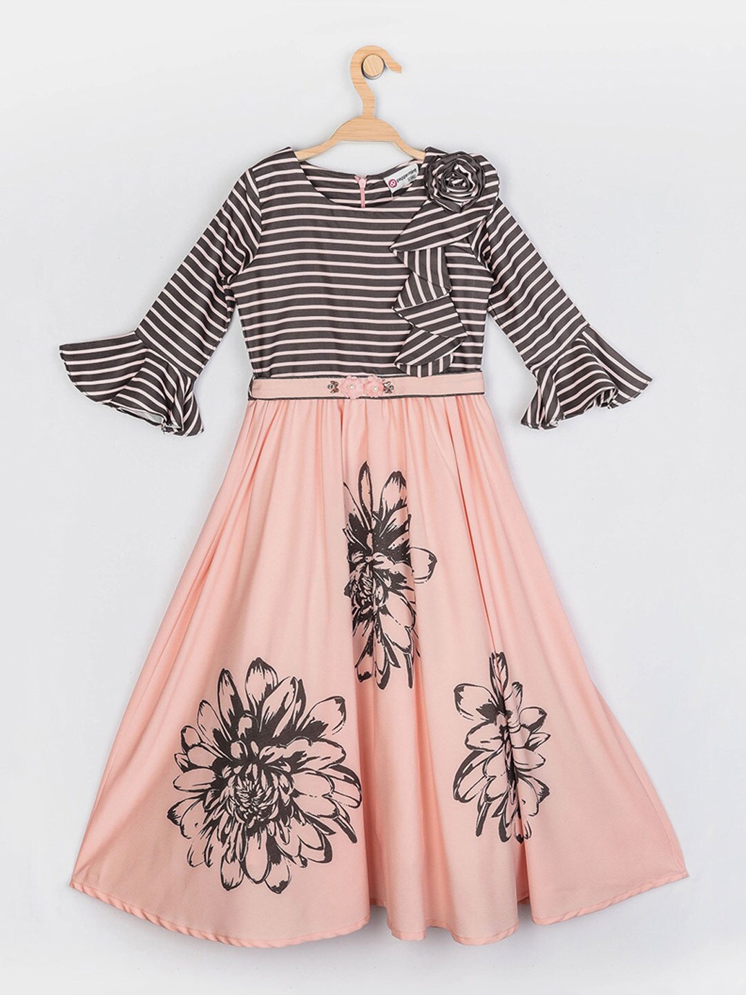 

Peppermint Girls Peach-Coloured Printed Maxi Dress