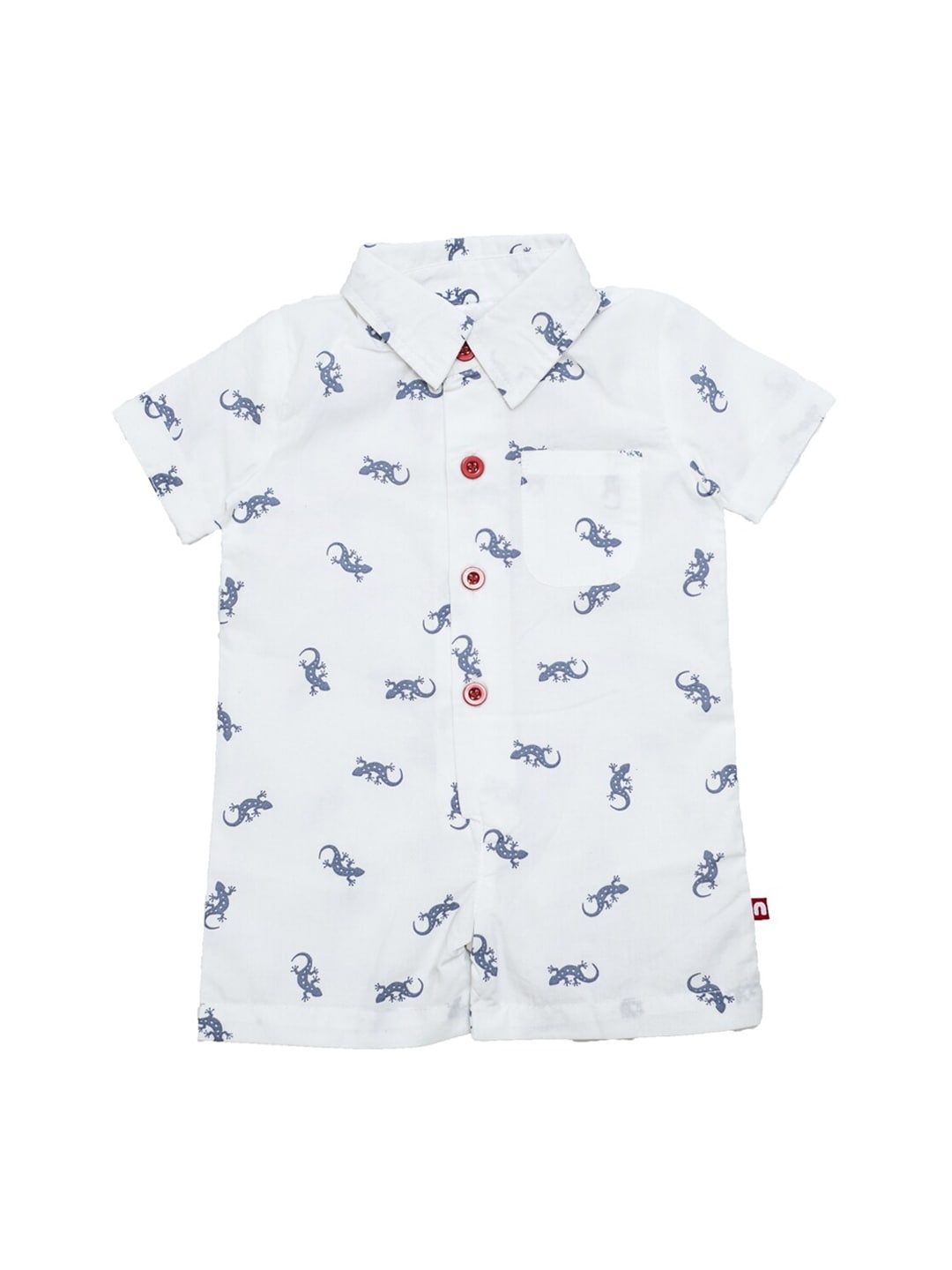 

Nino Bambino Infant Boys White Printed Organic Cotton Half Sustainable Rompers