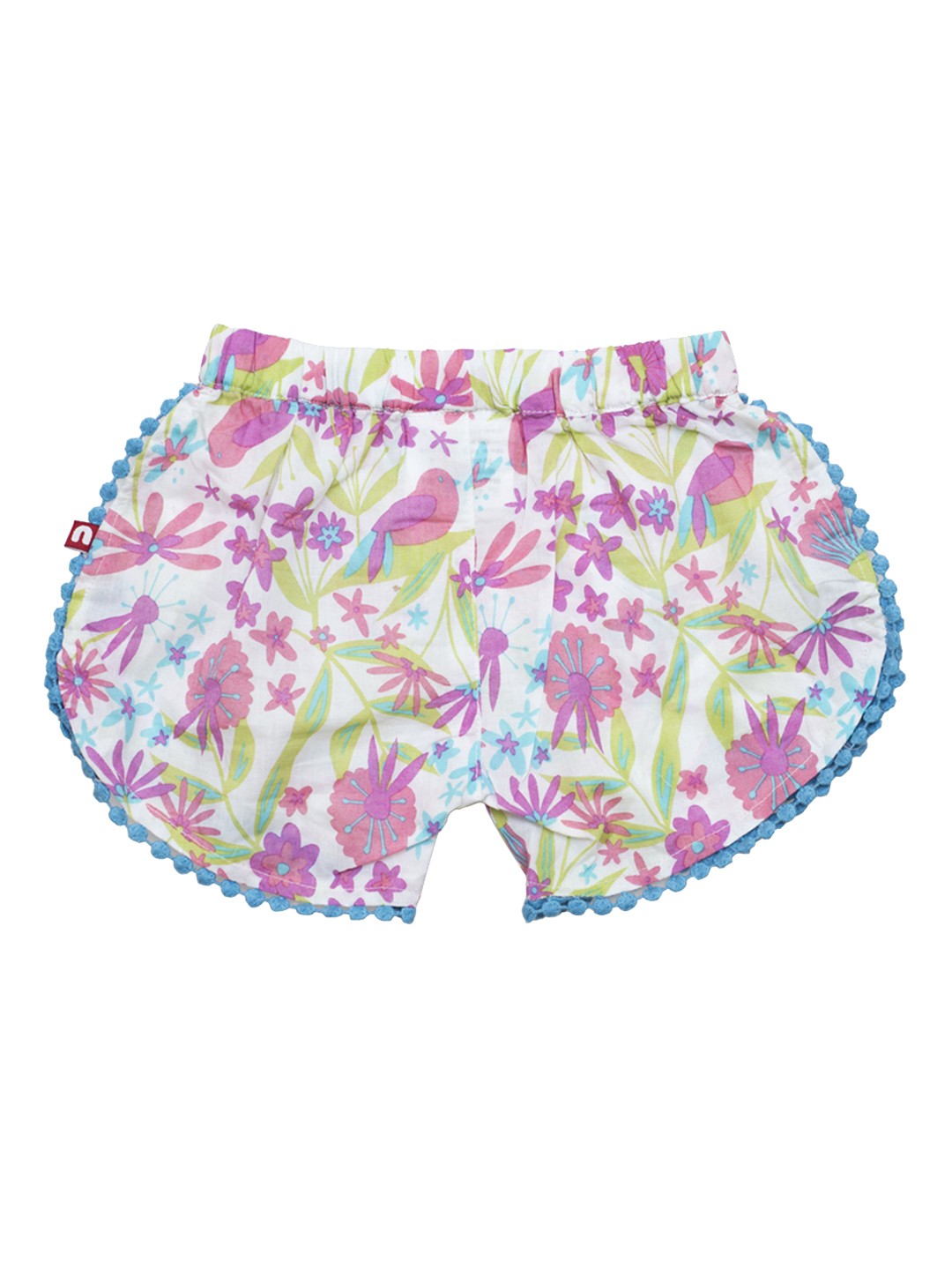 

Nino Bambino Girls Multicoloured Organic Cotton Printed Regular Fit Shorts, Multi