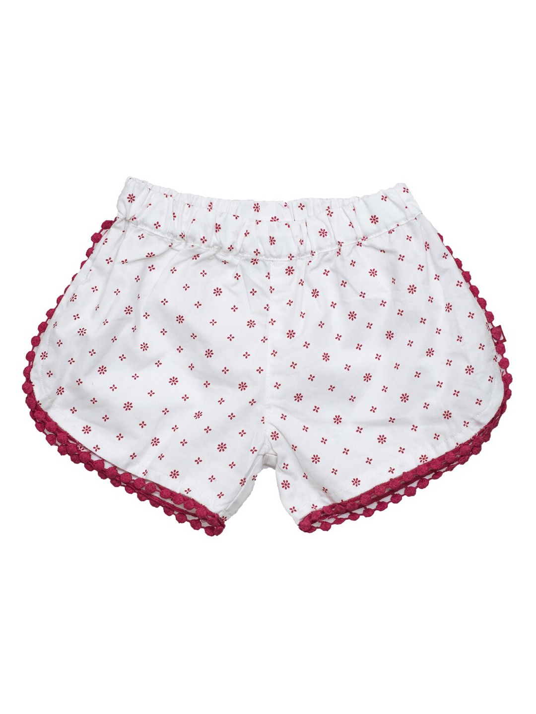 

Nino Bambino Girls White Organic Cotton Printed Regular Fit Shorts