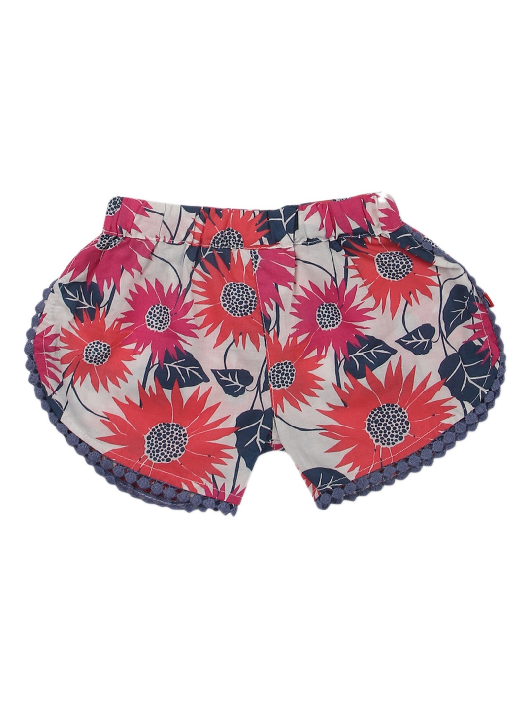 

Nino Bambino Girls Red Organic Cotton Printed Regular Fit Shorts