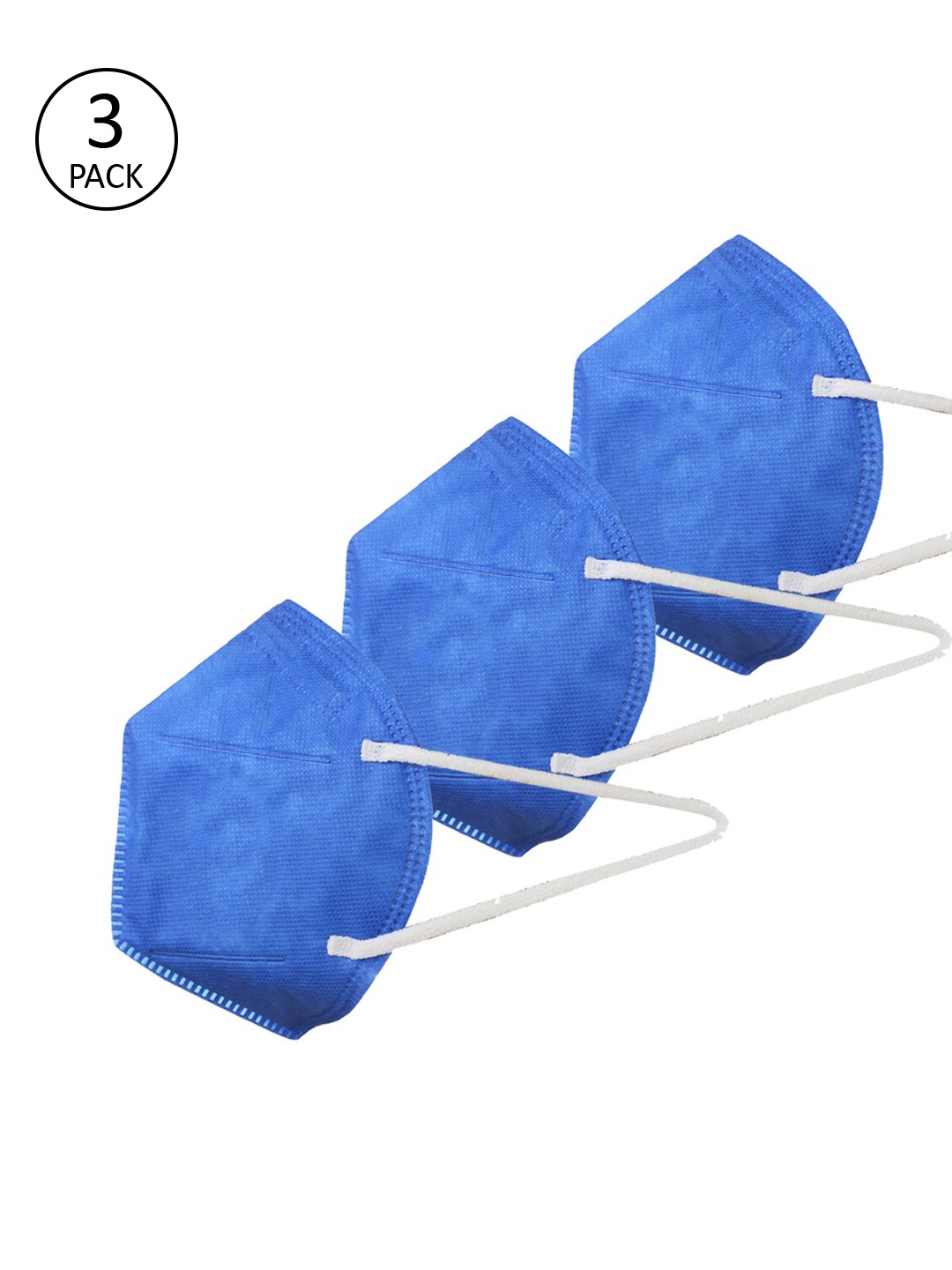 

Swiss Design Unisex Blue Pack Of 3 Reusable 3-Ply Cloth Masks