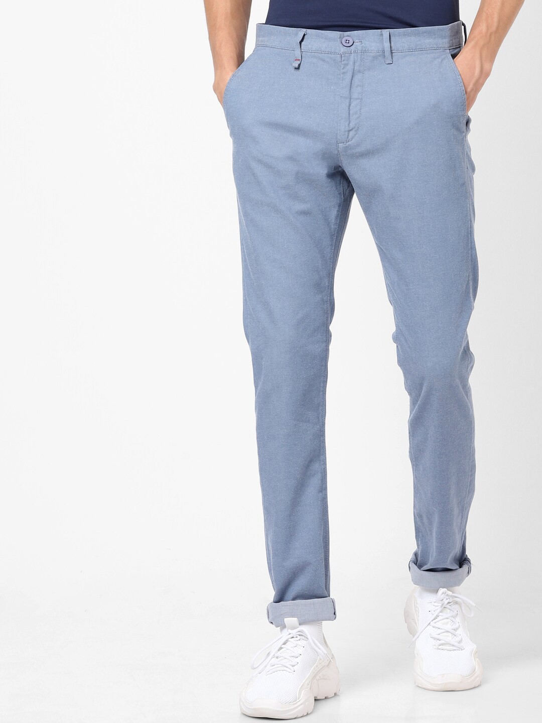 

Celio Men Blue Slim Fit Solid Regular Trousers