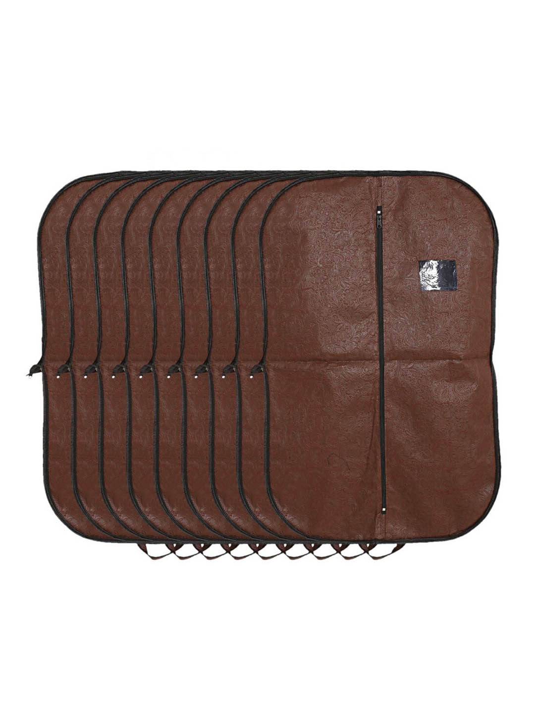 

Kuber Industries Unisex Brown Set of 9 Embossed Foldable Suit Organiser