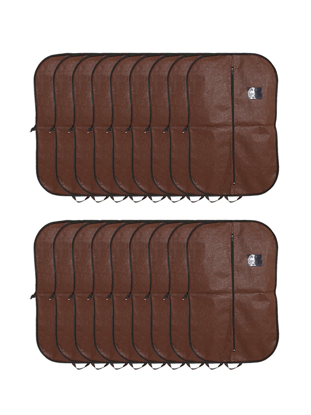 

Kuber Industries Men Set Of 12 Brown Embossed Design Foldable Coat Blazer Covers