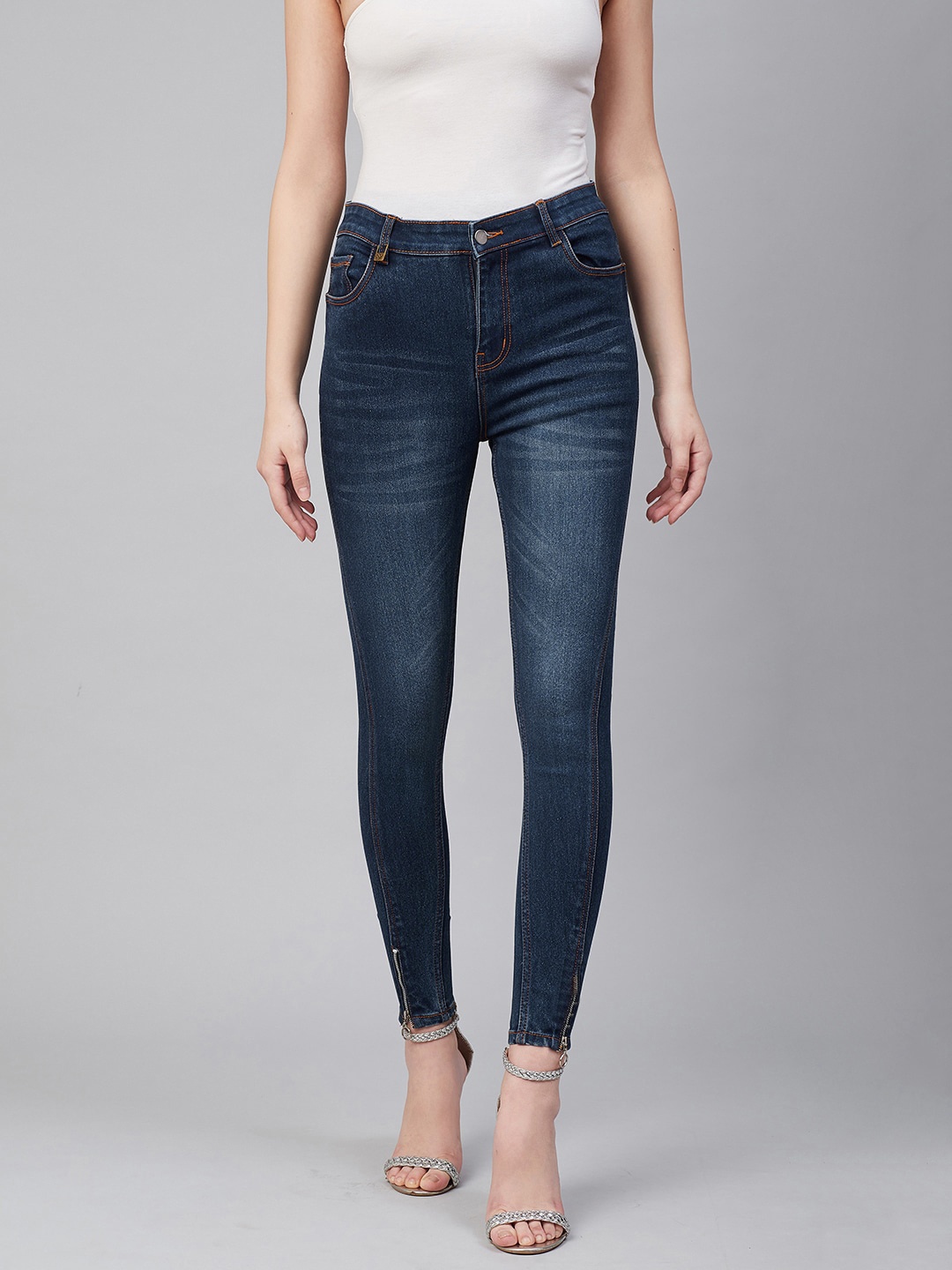 

Hubberholme Women Blue Slim Fit Mid-Rise Clean Look Stretchable Jeans