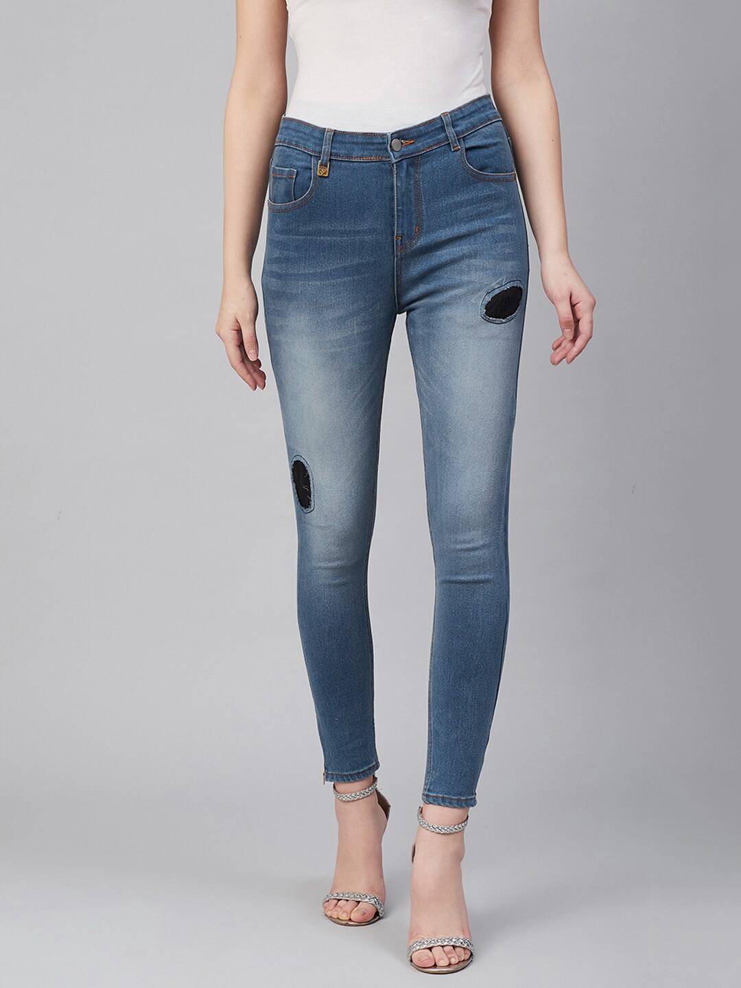 

Hubberholme Women Blue Slim Fit Mid-Rise Mildly Distressed Stretchable Jeans